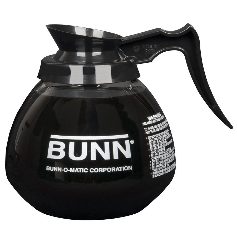 Bunn 64oz (1.9L) Glass Decanter With Black Handle - single pack